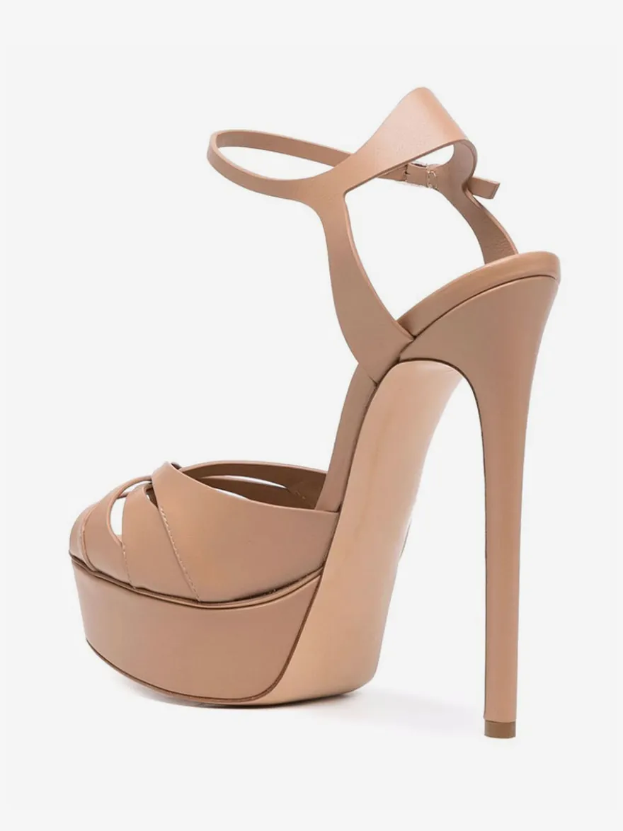 Chaussures femme plateforme talon haut sandales boucle régalable
