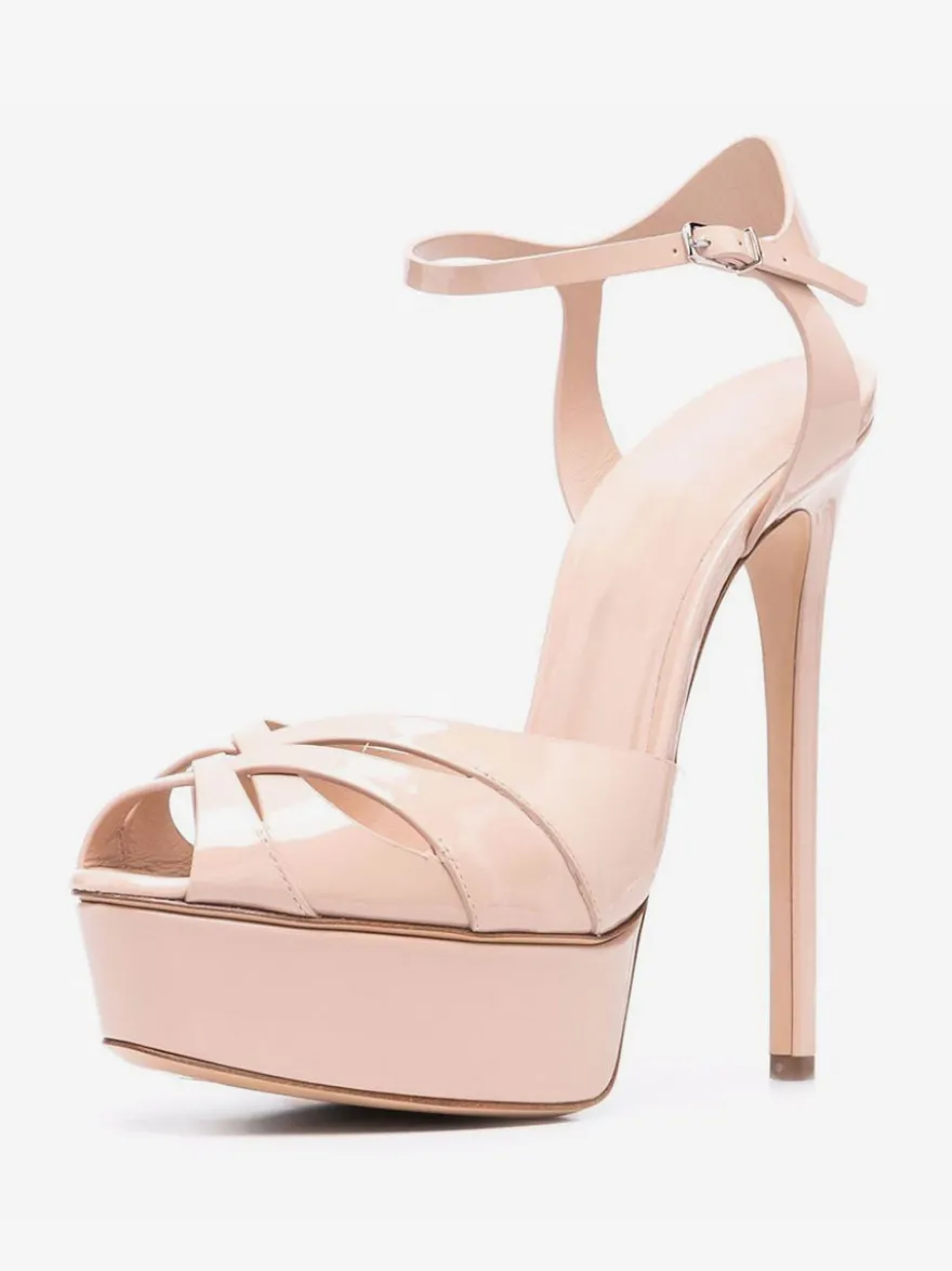 Chaussures femme plateforme talon haut sandales boucle régalable