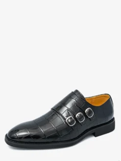 Chaussures habillées blanches pour hommes bout rond détail boucle style décontracté