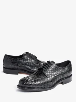 Chaussures habillées derbies pour hommes en cuir véritable gaufré python chaussures d'affaires formelles