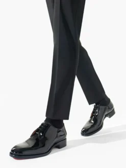 Chaussures habillées homme en cuir verni à lacets style Derby pour mariage chaussures homme de soirée