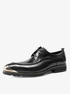 Chaussures habillées pour homme Chaussures fantastiques à bout pointu avec détails en métal en cuir de vache