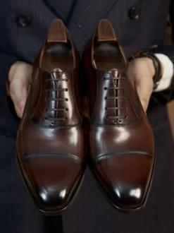 Chaussures habillées pour homme chaussures de mariage formelles en cuir à bout carré de qualité