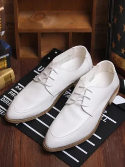 Chaussures habillées pour hommes Chaussures Derby à bout pointu en cuir à lacets ouverts de qualité pour hommes
