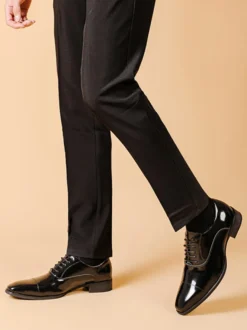 Chaussures habillées pour hommes en cuir PU Derby Prom Party Chaussures de mariage