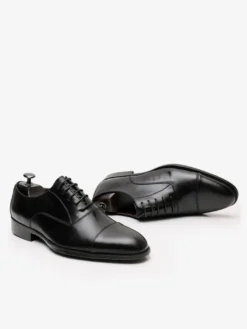 Chaussures habillées pour hommes chaussures Oxford à lacets et bout rapporté en cuir véritable