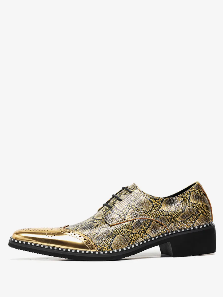 Chaussures habillées pour homme en cuir PU de qualité à bout pointu et sangle réglable