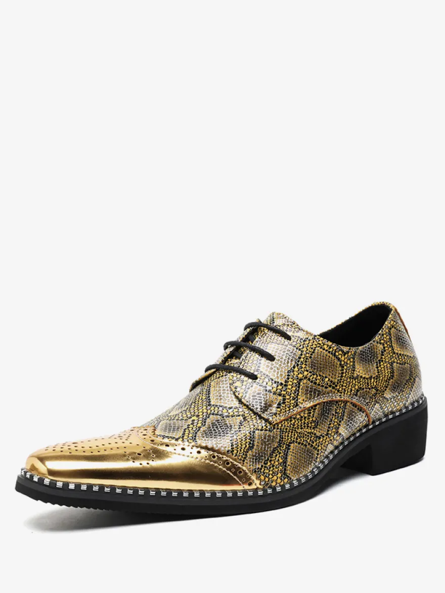 Chaussures habillées pour homme en cuir PU de qualité à bout pointu et sangle réglable