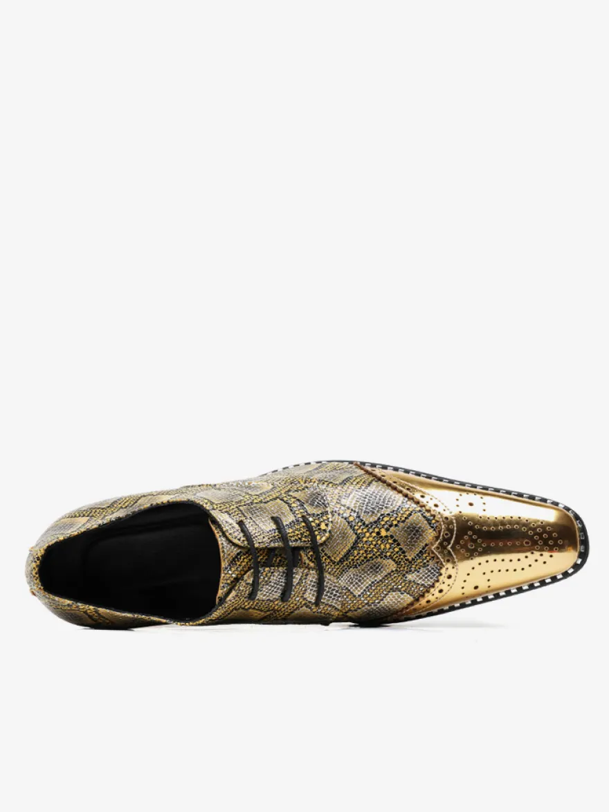 Chaussures habillées pour homme en cuir PU de qualité à bout pointu et sangle réglable