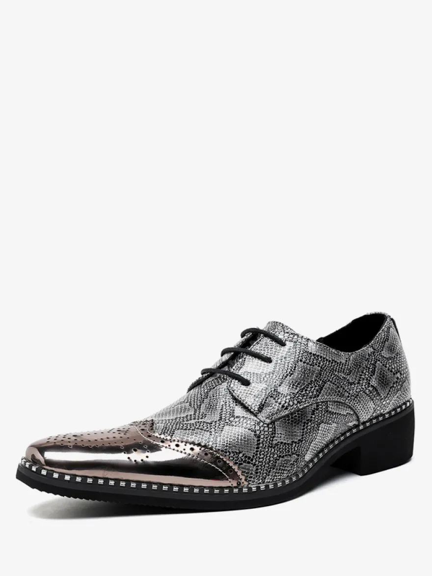 Chaussures habillées pour homme en cuir PU de qualité à bout pointu et sangle réglable