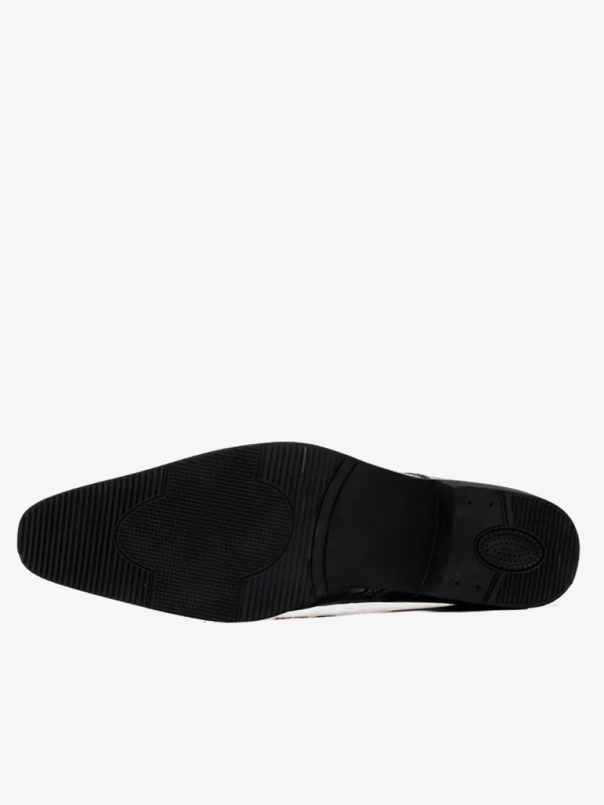 Chaussures habillées pour homme en cuir PU de qualité à bout pointu et sangle réglable