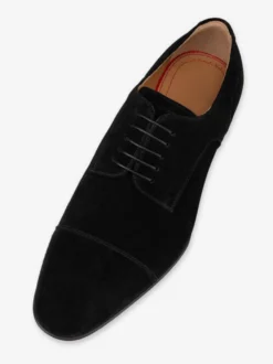 Chaussures habillées pour hommes en daim et cuir bout rond talons bas derbies décontractées