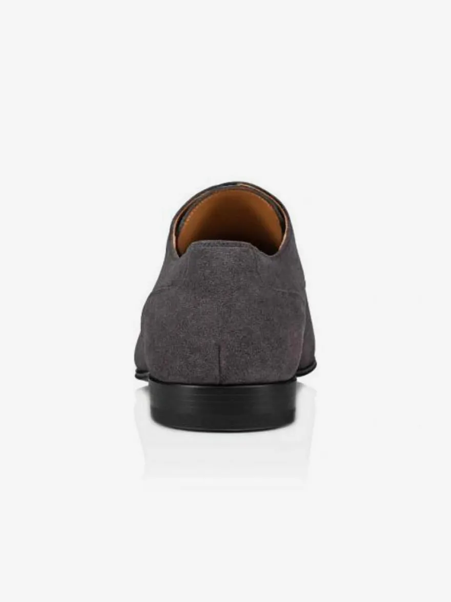 Chaussures habillées pour hommes en daim et cuir bout rond talons bas derbies décontractées