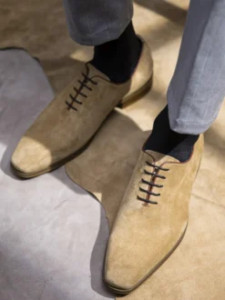 Chaussures habillées pour homme élégantes à bout rond en cuir