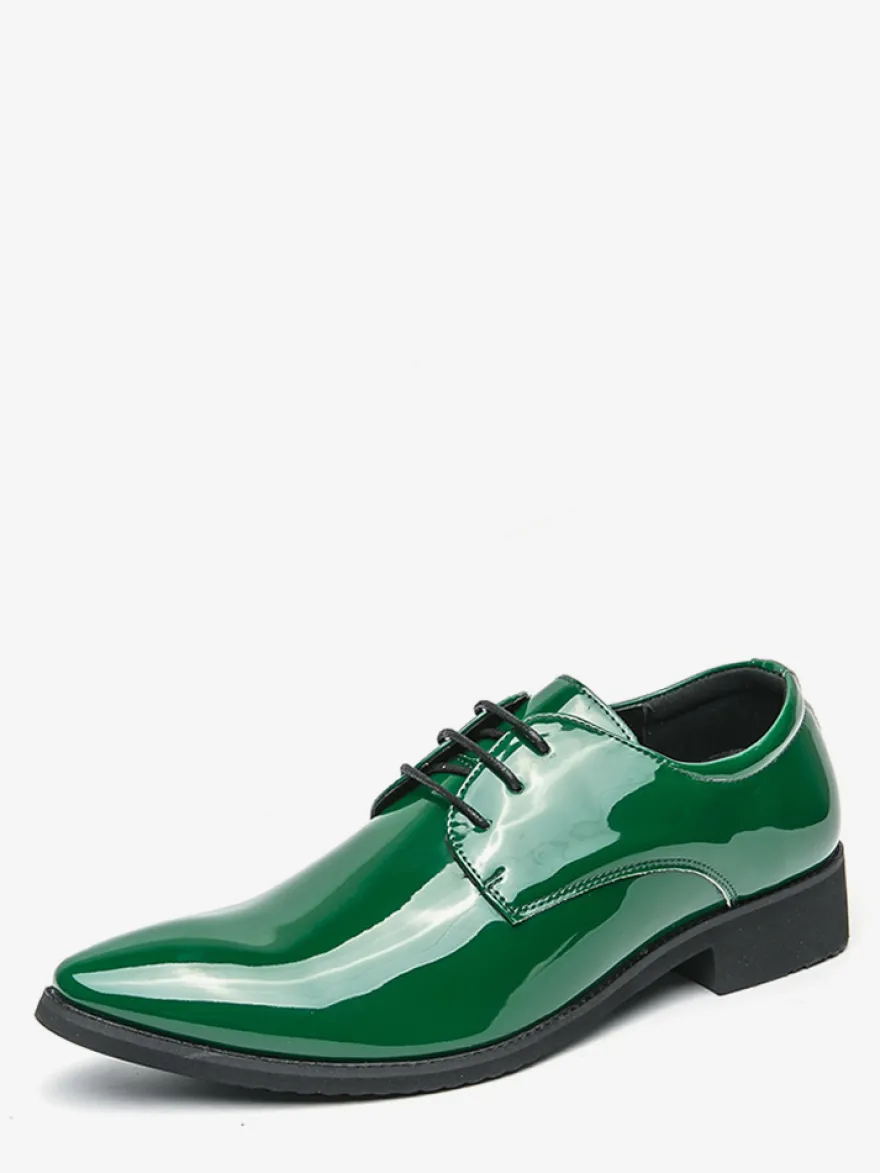 Chaussures habillées pour hommes bleues à bout pointu et à lacets
