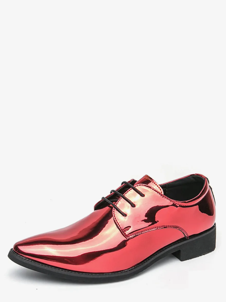 Chaussures habillées pour hommes bleues à bout pointu et à lacets