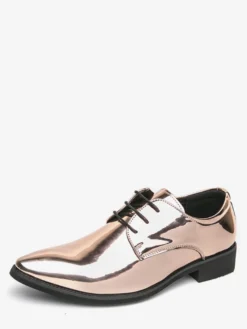 Chaussures habillées pour hommes bleues à bout pointu et à lacets
