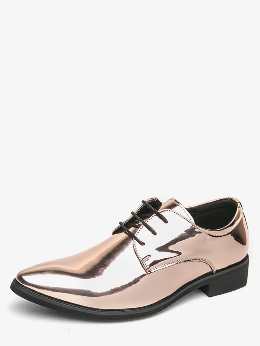 Chaussures habillées pour hommes bleues à bout pointu et à lacets