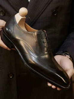 Chaussures habillées pour hommes chaussures de mariage formelles à bout rond en cuir Brogue Derby