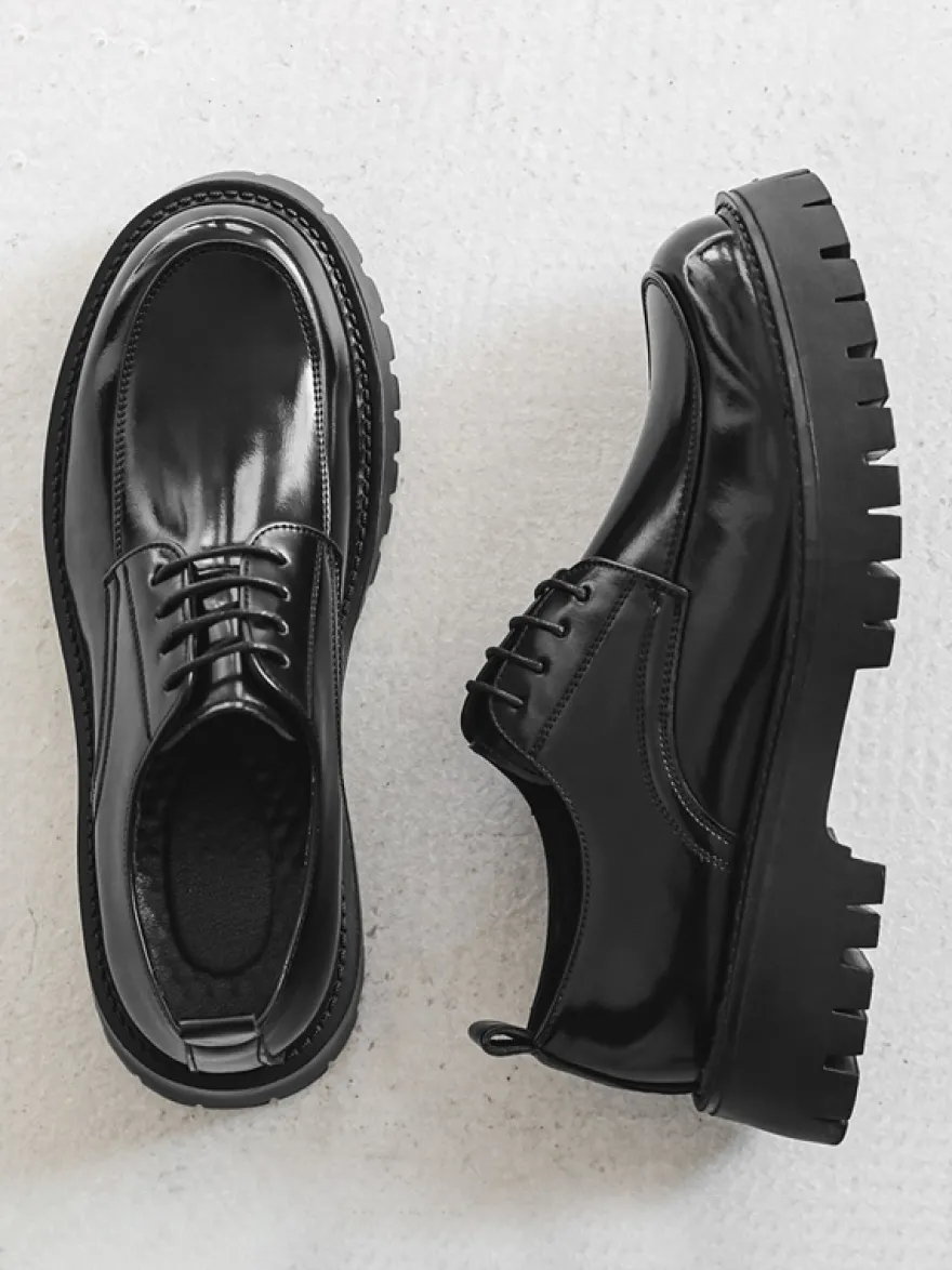 Chaussures habillées pour hommes chaussures derbies basses à lacets et plateforme antidérapantes
