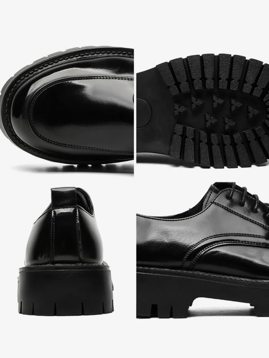 Chaussures habillées pour hommes chaussures derbies basses à lacets et plateforme antidérapantes