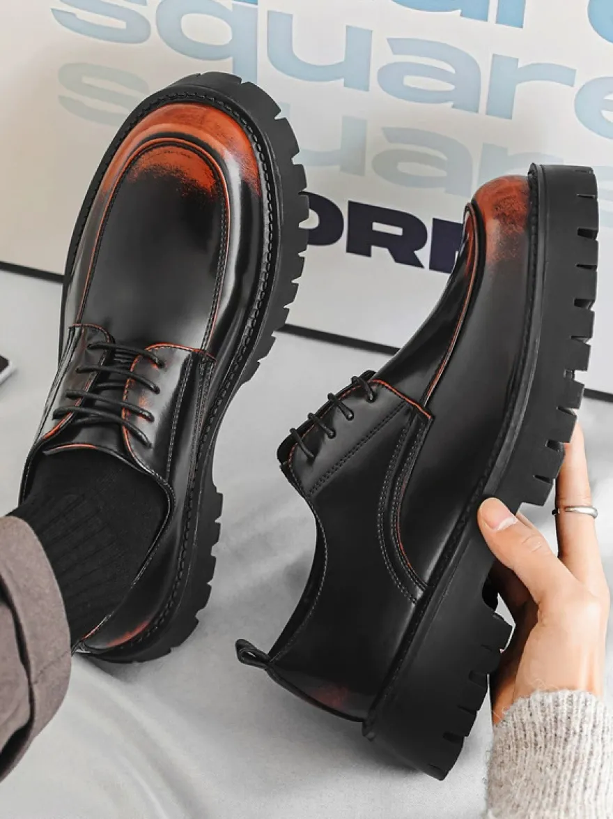 Chaussures habillées pour hommes chaussures derbies basses à lacets et plateforme antidérapantes