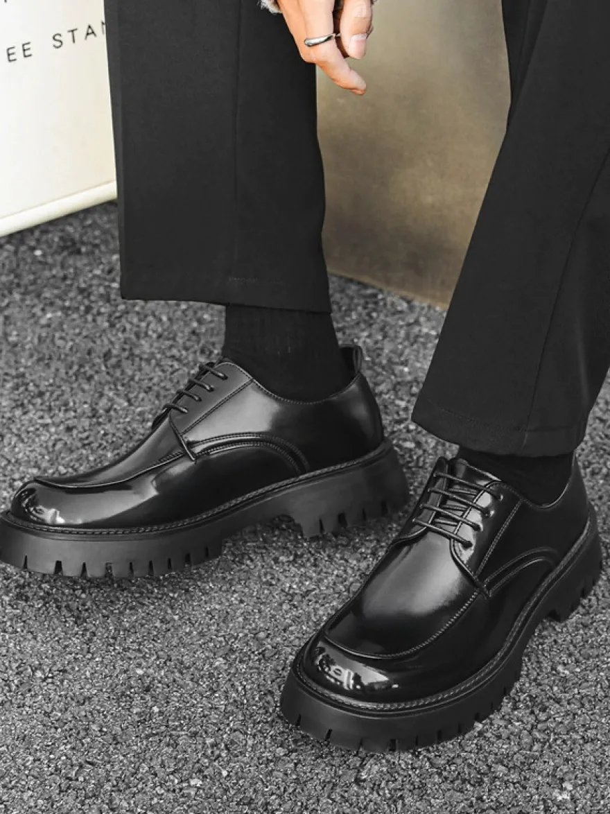 Chaussures habillées pour hommes chaussures derbies basses à lacets et plateforme antidérapantes