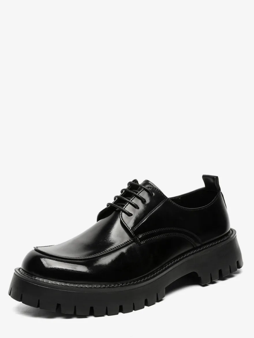 Chaussures habillées pour hommes chaussures derbies basses à lacets et plateforme antidérapantes