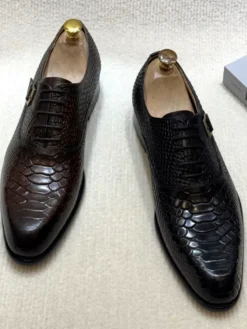 Chaussures habillées pour hommes chaussures de bureau tendance en cuir gaufré serpent