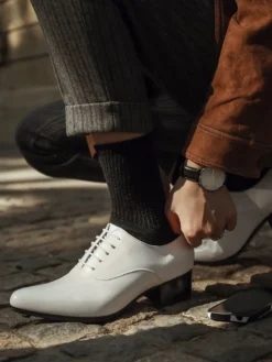 Chaussures habillées pour homme Chaussures habillées classiques en cuir à bout rond de qualité