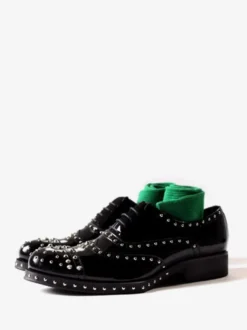 Chaussures habillées pour homme élégantes à bout rond en cuir de vache