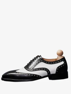 Chaussures habillées pour hommes à bout carré en cuir Brogue Oxford Chaussures de bal de mariage