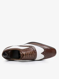 Chaussures habillées pour hommes à bout carré en cuir Brogue Oxford Chaussures de bal de mariage