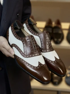 Chaussures habillées pour hommes à bout carré en cuir Brogue Oxford Chaussures de bal de mariage
