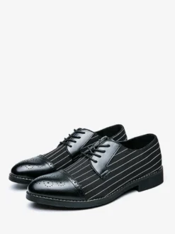 Chaussures habillées pour homme élégantes à bout rond en cuir PU