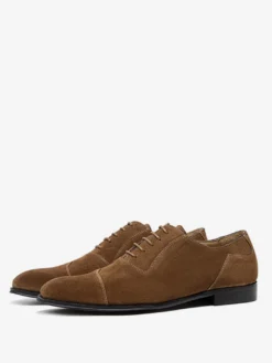 Chaussures habillées pour homme chaussures de qualité à bout rond en cuir de vache à lacets chaussures de bal de mariage Oxford