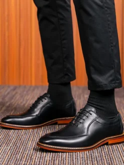 Chaussures habillées pour hommes à bout rond en cuir PU Derby Prom Party Chaussures de mariage