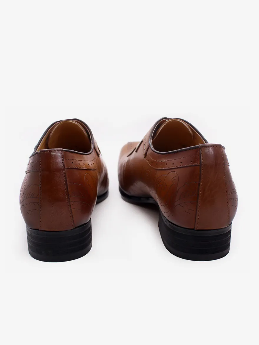 Chaussures habillées pour hommes richelieus à lacets en cuir véritable