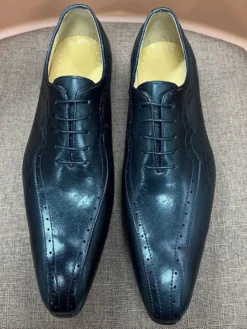 Chaussures habillées pour hommes richelieus à lacets en cuir véritable