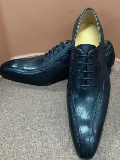 Chaussures habillées pour hommes richelieus à lacets en cuir véritable