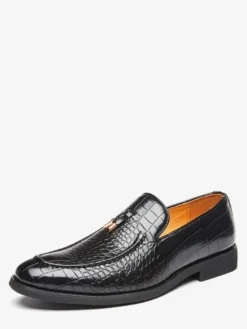 Chaussures habillées pour hommes bout rond motif serpent à enfiler