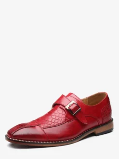 Chaussures habillées pour hommes à enfiler en cuir à brides à bout pointu Oxford chaussures d'affaires formelles