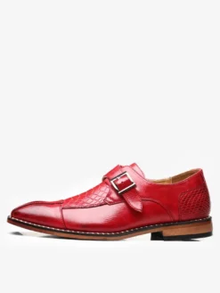 Chaussures habillées pour hommes à enfiler en cuir à brides à bout pointu Oxford chaussures d'affaires formelles