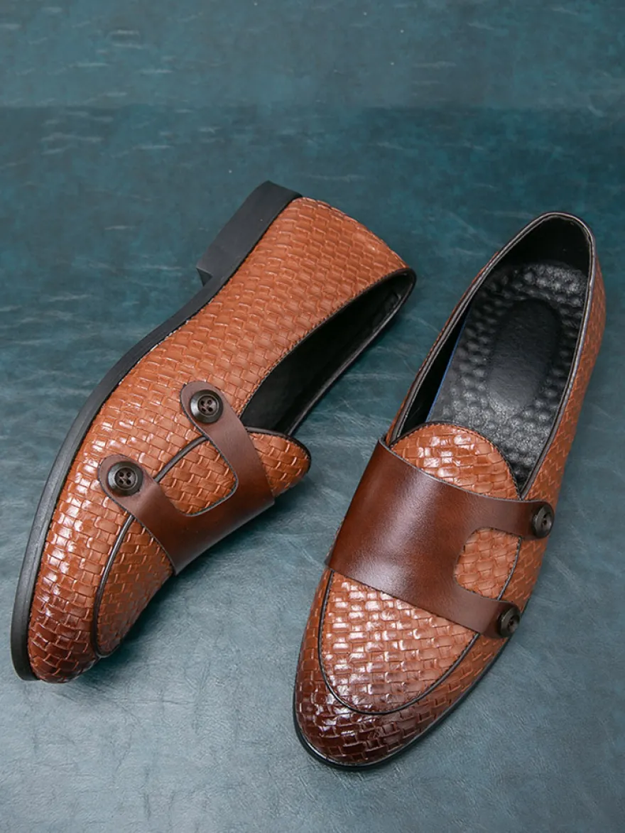 Chaussures habillées pour hommes bout rond à enfiler style monk