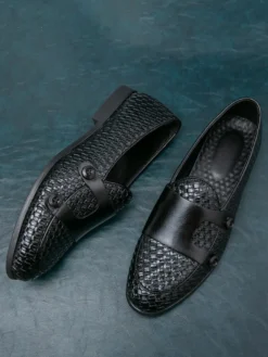Chaussures habillées pour hommes bout rond à enfiler style monk