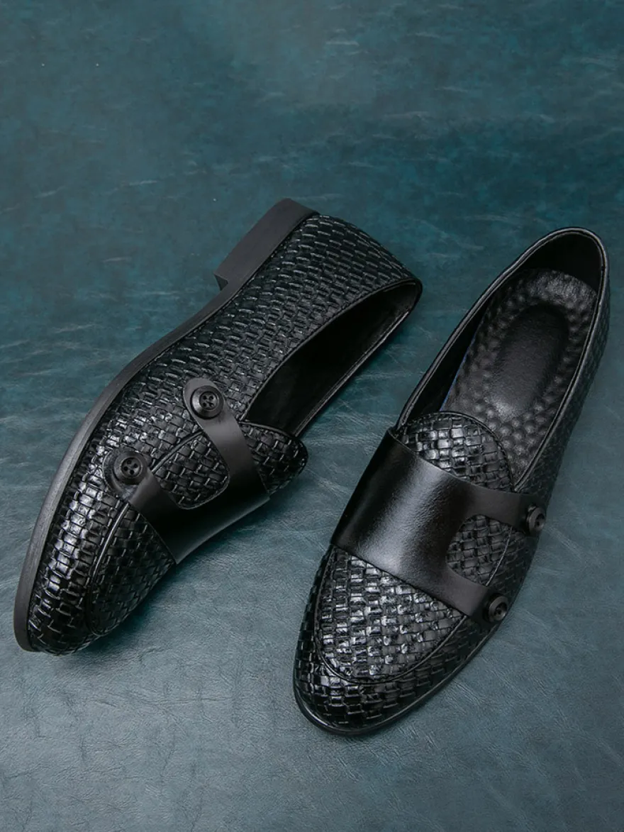 Chaussures habillées pour hommes bout rond à enfiler style monk