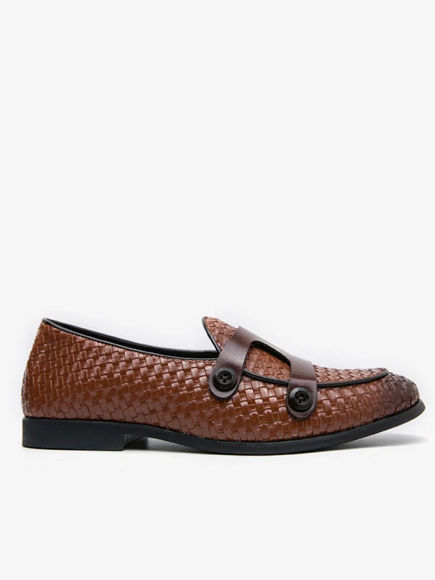 Chaussures habillées pour hommes bout rond à enfiler style monk