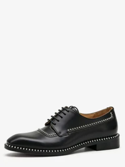 Chaussures habillées pour hommes bout carré noir strass lacets chaussures de mariage et de bal.