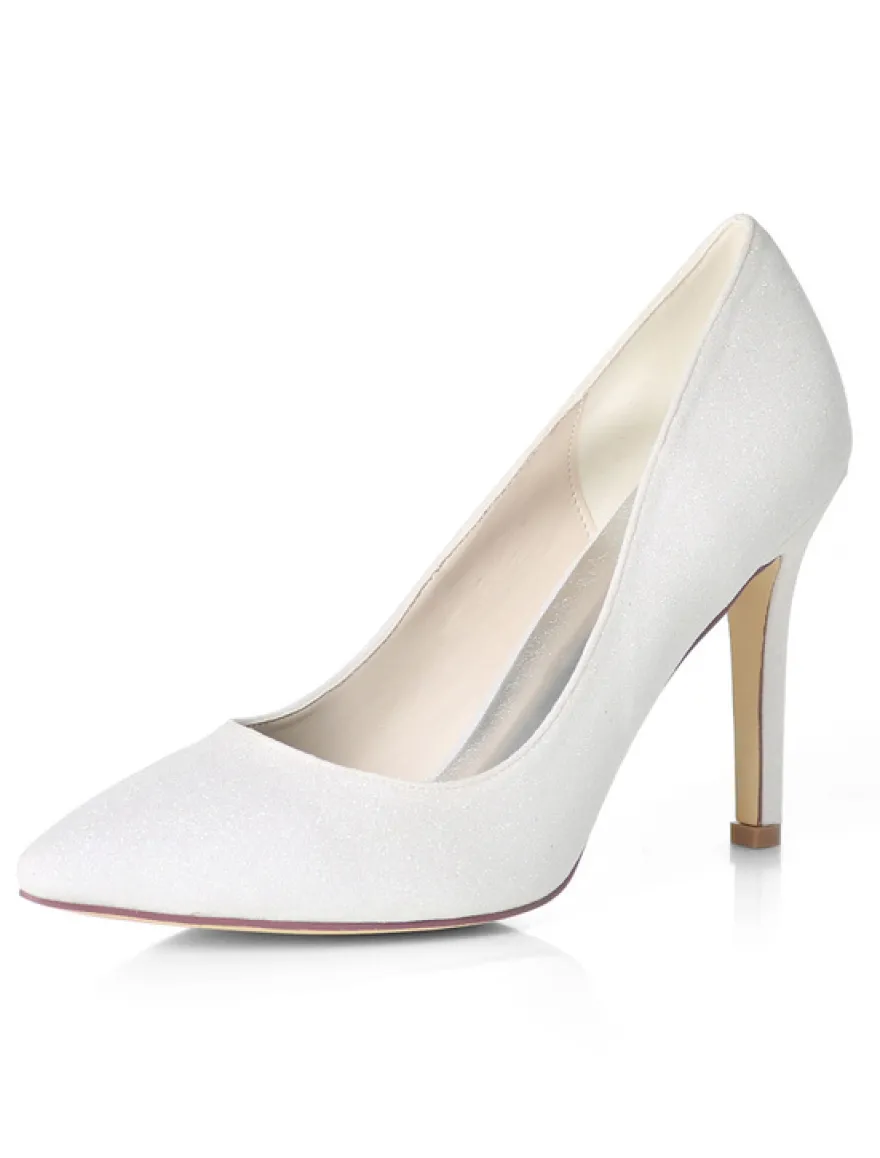 Chaussures mariage talon haut bout pointu brillante