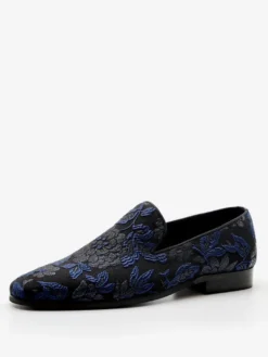 Chaussures mocassins en polyester à bout rond pour hommes chaussures de bal de mariage